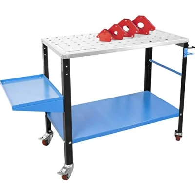 Image de Güde 20105 MST 915 Plus Table de soudage mobile avec œillets suspension et kit 4 aimants Charge maximale 300 kg Bleu
