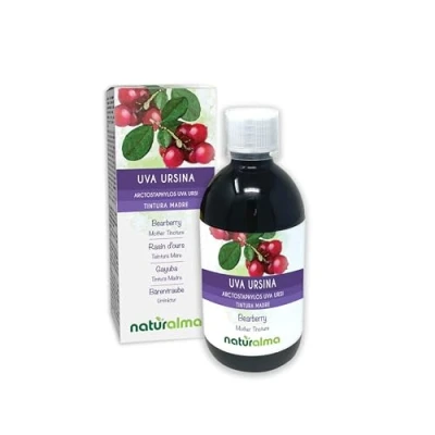 Image de Raisin d&#039;ours ou Busserole (Arctostaphylos uva ursi) feuilles Teinture Mère sans alcool Naturalma Extrait liquide gouttes 500 ml Complément alimentaire Végétalien végan