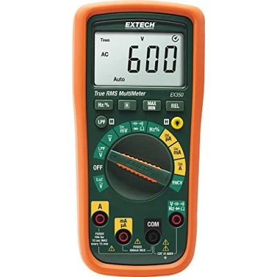Image de Extech EX350 Multimètre professionnel à valeur efficace vraie avec NCV, Green