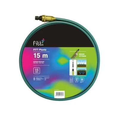Image de FITT PLUVIO 15 m Tuyau d’arrosage plat perforé à trois voies pour l&#039;irrigation jet et imprégnation, un usage semi professionnel