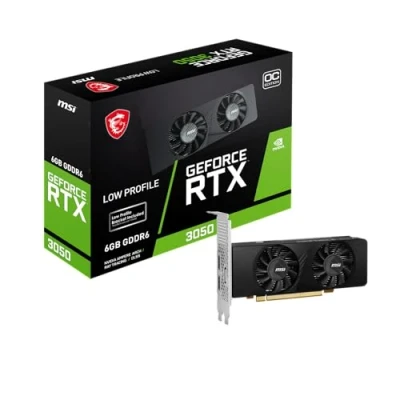 Image de MSI GeForce RTX 3050 LP 6G OC Carte Graphique 6 Go GDDR6, 1492 MHz, PCI Express Gen 4, 96 Bits, DP v 1.4a, 2X HDMI 2.1 (Prend en Charge 4K à 120 Hz)