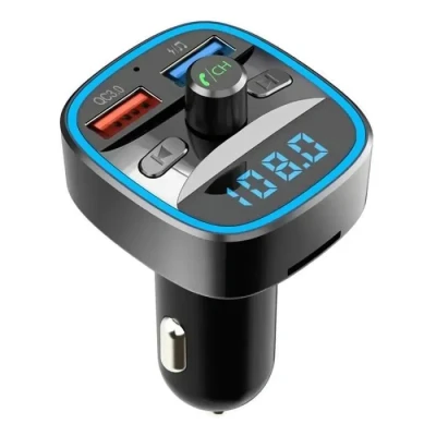 Image de Transmetteur FM Bluetooth, Bluetooth Lecteur MP3 Adaptateur Radio sans Fil Kit Émetteur Voiture Chargeur, Appel Mains Libres