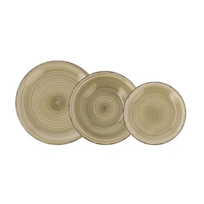 Image de Vaisselle Céramique QUID 18 Pièces 6 Personnes Vert Empilable Micro ondes compatible