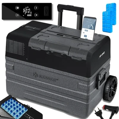 Image de KESSER® Glacière électrique avec compresseur Commande par Application Port USB 12/24 V 230 Barre télescopique Roues pour réfrigérateur jusqu&#039;à 20 C (42 Liter, Anthracite)