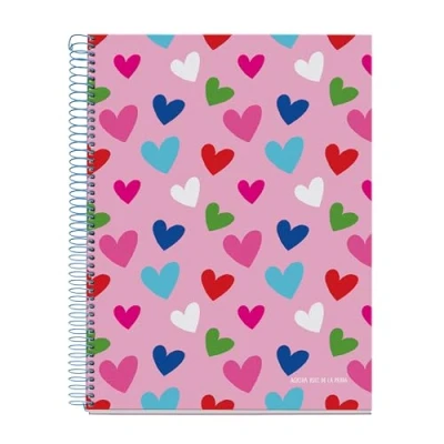 Image de Miquelrius Cahier A4, ligné 7 mm, couverture rigide, carnet A4 avec 120 feuilles micro perforées, 4 couleurs à organiser, papier extra opaque 70 g/m², trous pour classer