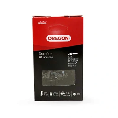 Image de OREGON DuraCut Chaîne de Tronçonneuse pour Guide 35 cm (14&quot;) / Pas 3/8&quot; Low Profile Jauge 1,3 mm Gouges demi ronde 50 Maillons d&#039;Entraînements Compatible avec Stihl &amp; autres (M91VXL)
