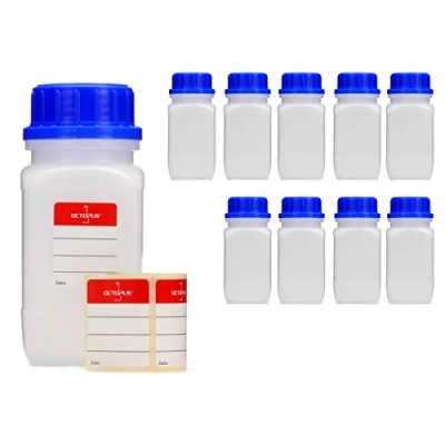Image de Octopus 10x 250 ML flacons à col Large avec Bouchon Visser, Produits Chimiques, de Laboratoire