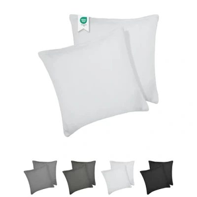 Image de BARBONS Taies d&#039;oreiller 40x40 Coton (Lot de 2) Housses Coussins, Confort Luxueux avec Certifiée Oeko Tex, Idéal pour Une Mise à Niveau Élégante la Chambre Coucher (40x40 Blanc)