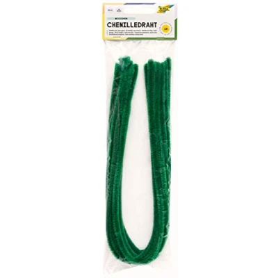 Image de folia Lot de 10 Fils Chenille Vert Mousse 8 mm et 50 cm Long Idéal pour Les Enfants bricoler des Animaux, Figurines d&#039;autres Formes, 611117