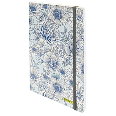 Image de Online journal en pointillé A5 papier epais premium 120g/m², FSC 144 pages carnet de notes design Fleurs cahier relié bullet dotted