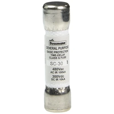 Image de Bussmann SC 30 Amp temporisation Class G Tube en mélamine, 600 V UL Énumérés