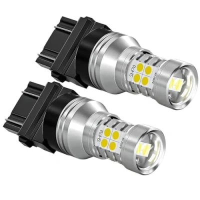Image de IBLUON 2x LED feux de jour DRL ampoule lampe 3157 P27/7W T25 Canbus, adapté pour Jeep Compass Grand Cherokee 2011 2016