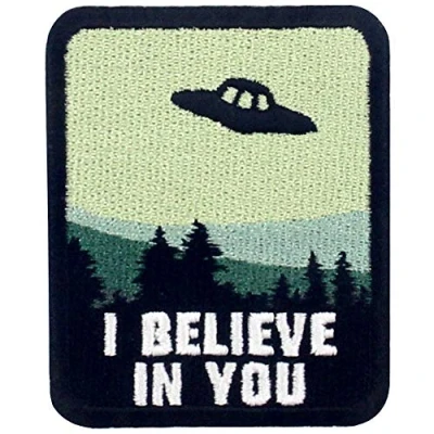 Image de ZEGIN Patch brodé en Forme de Je Crois toi, X Fichiers UFO, à Coudre ou Coller avec Fer Repasser