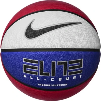Image de Nike Elite All Court 8P 2.0 N.100.4088.619.07 Ballon de Basket dégonflé en Caoutchouc et Cuir synthétique Rouge/Bleu Royal/Argent métallisé/Noir Taille 7