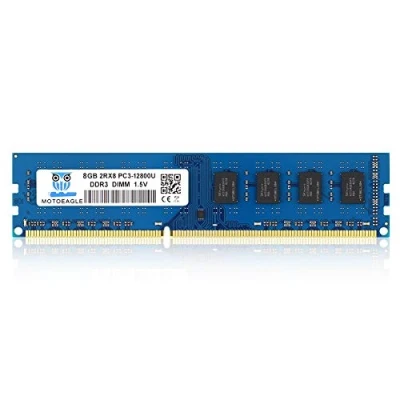 Image de DDR3 1600 UDIMM PC3 12800U 8Go RAM, 1600MHz 8GB 2Rx8 240 Pin CL11 1.5V Mémoire pour Ordinateur de Bureau