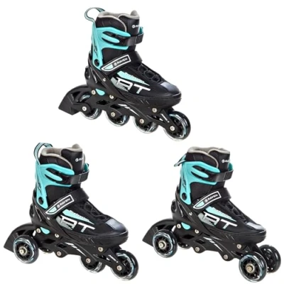 Image de RAVEN Profession Roller en Ligne Triskate Patin à Roulette 3 1 Noir/Menthe Taille 35 39 (22,5 25 cm) Ajustable