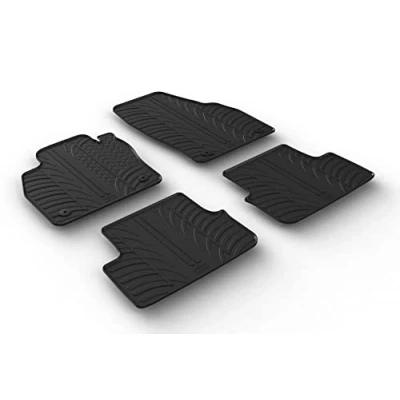 Image de Gledring 0706 Ensemble de tapis sol Caoutchouc avant et arrière 4 noir 750mm 550mm