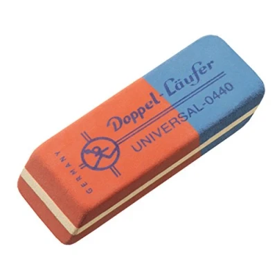 Image de Läufer 00440 Doppel universal 0440 gomme en caoutchouc naturel, le classique rouge et bleu, surface biseautée