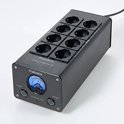 Image de Pailvens Barrette de Prises Filtre Secteur HiFi, Prise d&#039;interférence 8X avec Lecture pointeur, Protection Contre Les surtensions, Charge jusqu&#039;à 15 A, Noir
