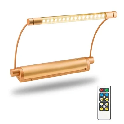 Image de HONWELL Lampe Murale LED Sans fil Alimentée par Piles Applique Télécommande Flexible Eclairage Tableau Pile avec Têtes Rotatives Minuteur Variateur D&#039;intensité pour Cadre Salon