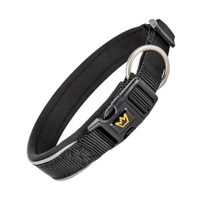 Image de Rudelkönig Collier pour Chien Paola Ajustable réfléchissant en Noir Chiot