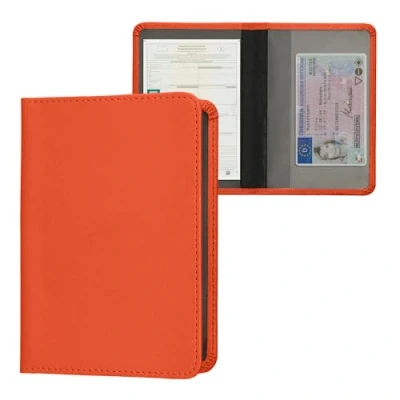 Image de kwmobile Porte permis de Conduire Carte Grise avec Compartiments Cartes Passeport Étui Portefeuille Protection en Simili Cuir Orange fruitée