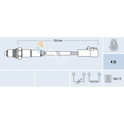 Image de FAE 77170 Sonde lambda FORD: MONDEO 3, 3 Kombi, Stufenheck, JAGUAR: S Type, SUBARU: Impreza II Break
