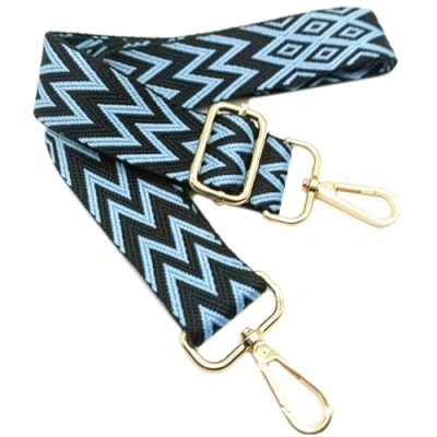 Image de Bandouliere de Rechange Reglable Bleu, Sangle Sac a Main Remplacement, Universelles mit Boucle Dore pour Femme à Main, Bandoulière Accessoires, 712