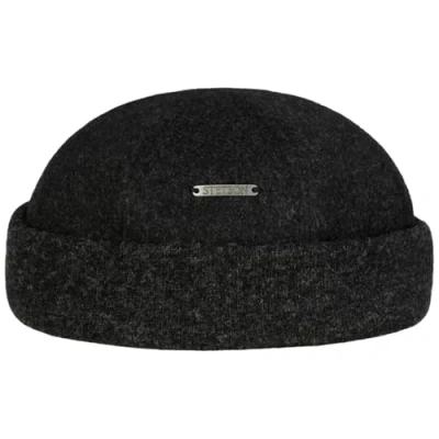 Image de STETSON Bonnet Docker Sparr Mélange Homme Made in The EU Doublure Polaire pour l&#039;hiver avec Revers, Bonnets Docker, Doublure, Hiver Automne XXL (62 63 cm) Anthracite