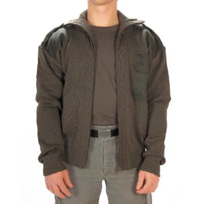 Image de Olive Green Army Style Cardigan Sweater ,Vert,54