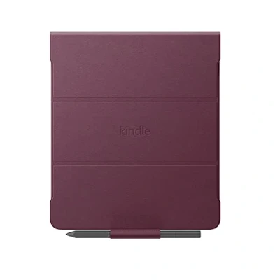 Image de Étui à rabat en cuir avec attache aimantée pour Amazon Kindle Scribe Compatible uniquement Design fin et léger Violet foncé