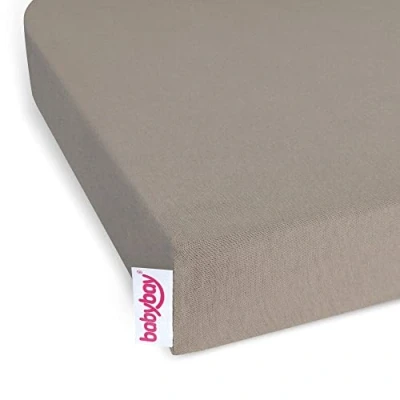 Image de babybay Drap Housse en Jersey Deluxe Convient pour Modèle Rallonge Latérale Original Maxi Midi/Boxspring Nougat 1 Unité