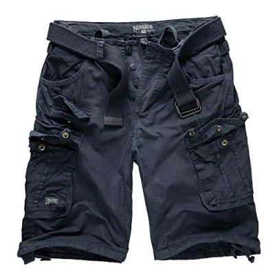 Image de Geographical Norway Cargo Shorts Pantalon Court Bermuda avec Ceinture Short Hunter dans Bundle UD Bandana Marine, 4XL