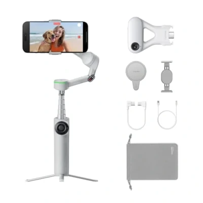Image de Insta360 Flow 2 Pro Pack Ultime IA Stabilisateur Pliable pour téléphone iPhone/Android, Apple DockKit, Support MagSafe, Suivi panoramique de Plusieurs Personnes, Toutes Applications, 360