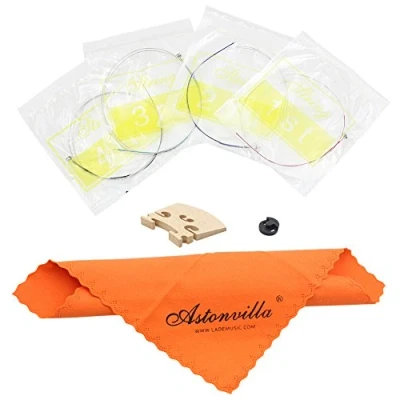 Image de 4 en 1 Cordes de violon &amp; Muet Caoutchouc Pont d&#039;érable Chiffon Nettoyage Accessoires pour ViolonAccessoires