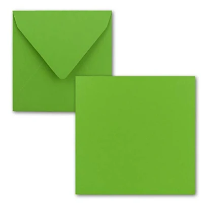 Image de FarbenFroh® by GUSTAV NEUSER® Lot de 25 cartes simples, carrées, 15 x cm, avec enveloppes, en vert clair, pour vœux, etc.