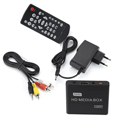 Image de Lecteur multimédia HDMI, Full HD Mini Box Media Player 1080P Support USB MMC RMVB MP3 AVI MKV (Noir)(Moi)