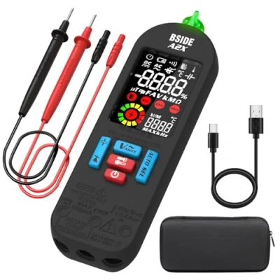 Image de BSIDE A2X Multimètre Numérique Intelligent Rechargeable Testeur Électricien Mini avec LCD Couleur VFC Capacimètre Ampèremètre Détecteur de Tension Sans Contact