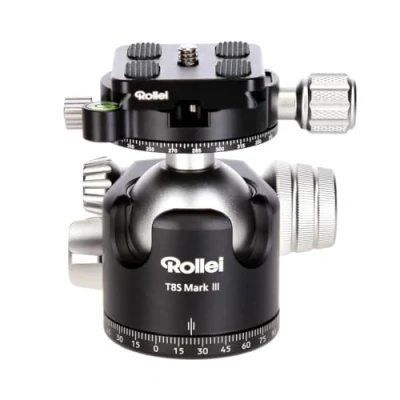 Image de Rollei T8S Markt II Trépied professionnel pour appareil photo à 360 Avec friction, capacité de charge 22 kg, graduation prises vue panoramiques et 2 niveaux bulle. plaque dégagement