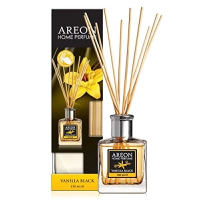 Image de Areon Diffuseur de parfum d&#039;intérieur 150 ml VANILLE NOIR + 10 roseaux en rotin