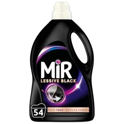 Image de Mir Lessive Liquide Black Main &amp; Machine Raviveur Formule Unique 3en1 Couleurs Fibres Fraîcheur Nettoie avec Soin Anti Bouloche Pour tous les Textiles Foncés 54 Lavages