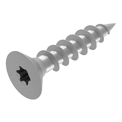 Image de SECCARO Lot de 250 vis à bois pour panneaux d&#039;aggloméré, 5 x 20 mm, en acier inoxydable V2A VA A2, avec filetage complet, TX/six pans creux
