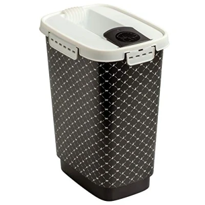 Image de Rotho Flo Récipient pour aliments animaux domestiques de 4,1 l avec couvercle, plastique qualité alimentaire (PP) sans BPA, noir, 4.1l (19.5 x 13.6 27.0 cm)