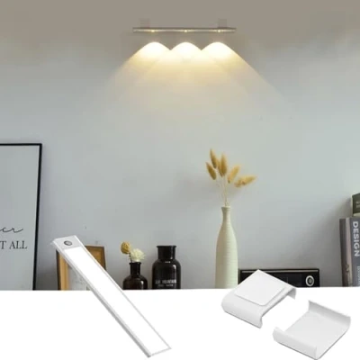 Image de Rechargeable Under Cabinet Lights, Battery Operated Motion Sensor Light Indoor, Bulbs, Lighting (White,40cm/15.74in)