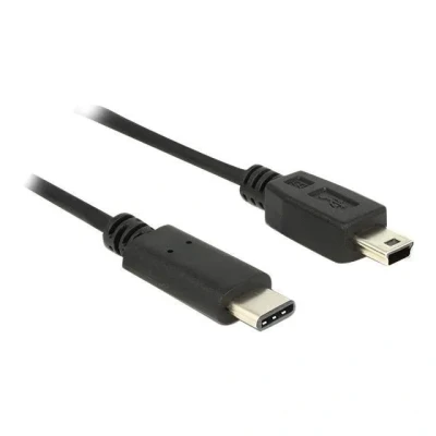 Image de DeLOCK 0.5m, USB2.0 C/USB2.0 Mini B câble USB 0,5 m C Noir Câbles (USB2.0 B, m, C, 2.0, Male connector / connector, Noir)