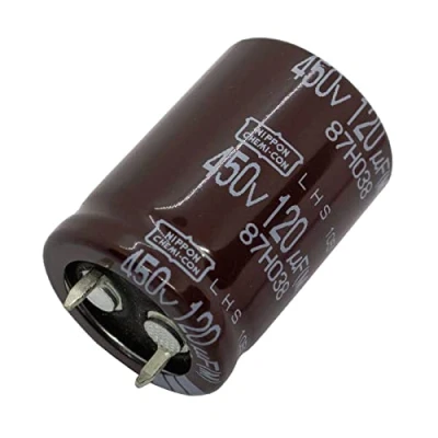 Image de Condensateur électrolytique radial 120µF 450V snap in jusqu&#039;à 105C 120uF Electrolytic Capacitor from UCC