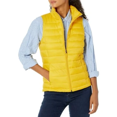 Image de Amazon Essentials Doudoune Pliable Imperméable Légère Femme, Jaune, XL