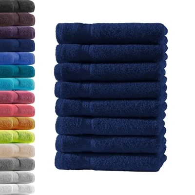 Image de Hometex Premium Textiles 8X Serviette d&#039;invité Blanc 100% Coton éponge ÖKO TEX Standard Qualité supérieure 500 g/m²