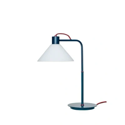 Image de HÜBSCH lampe à poser spot, bleu, blanc, verre, fer, E27