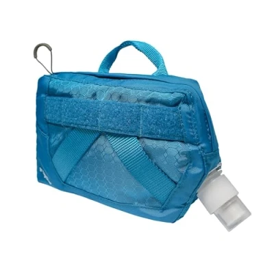 Image de Kurgo Gourde de Voyage pour Chien, sans BPA, Réutilisable, Bouteille d&#039;eau Voyage, Accessoire Harnais Compatible Molle Personnalisable, Rangement Inclus, Peut contenir 350 ML, Bleu